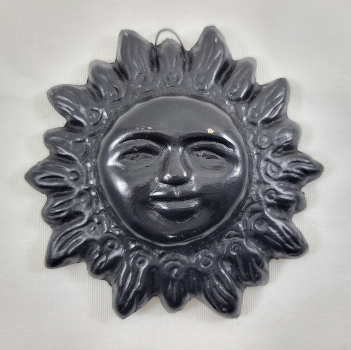 Mini Sun Sol Barro Negro Black Clay Wall Decor Plate