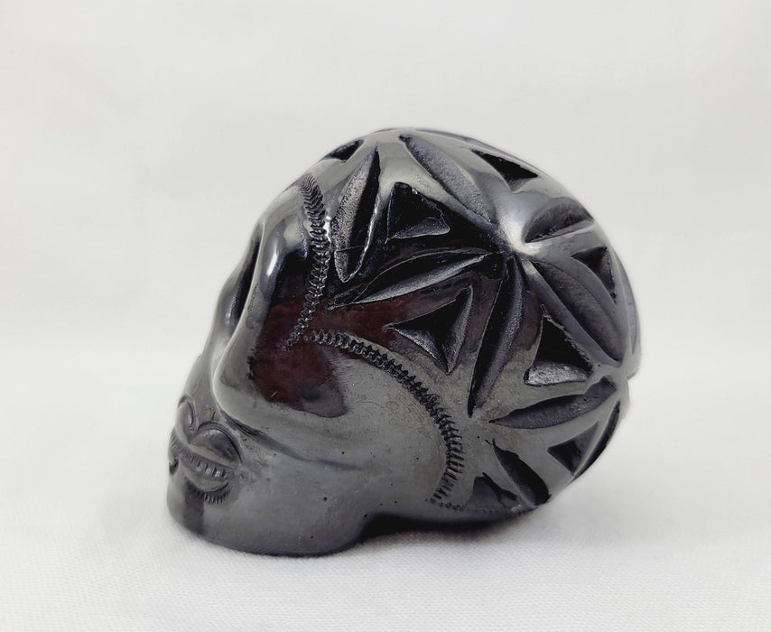 Barro Negro Black Clay Geometric Line Skull Cráneo Ofrenda Oaxaca