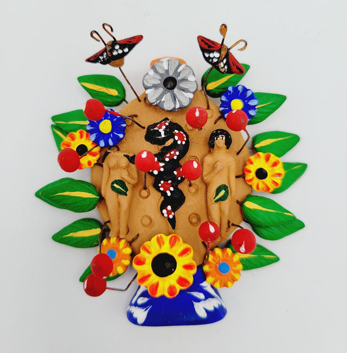Miniature Arbol de Vida Tree of Life Adam and Eve Metepec Mexico ready to hang