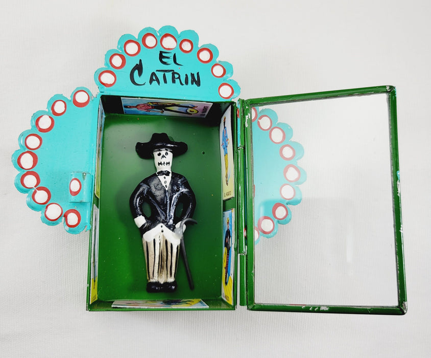 El Catrin Nicho Hojalata Tin Folk Dia de los Muertos Loteria Oaxaca Mexico