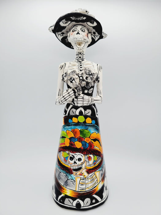 La Calavera Catrina Folk Talavera 12 inch Jose Guadalupe Posada Dia de los Muertos